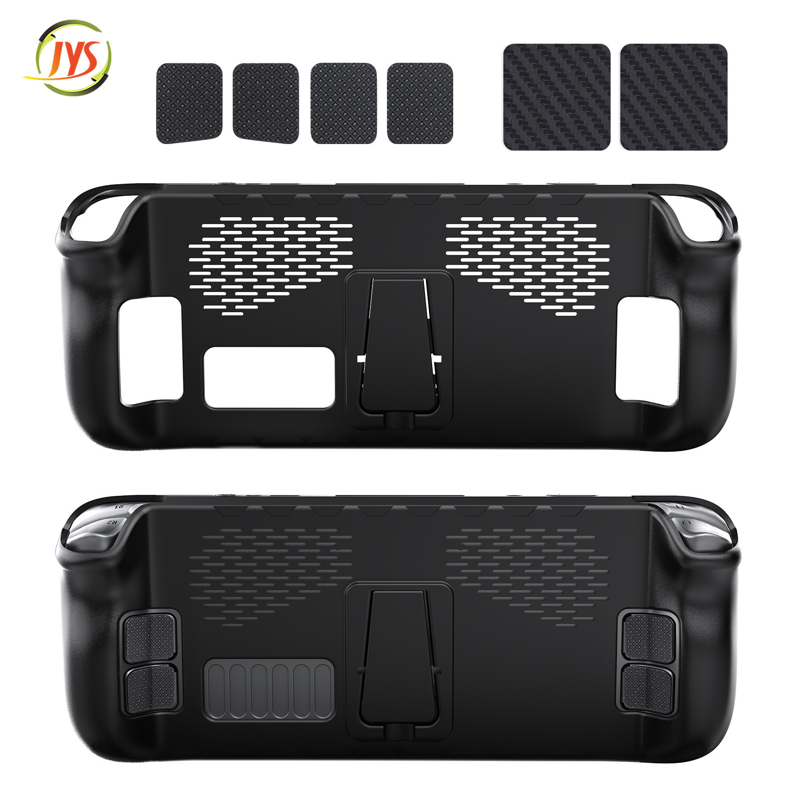 JYS-SD009 Premium Protective TPU Case With KIckstand And Sticker For Steam Deck Cooling Bracket