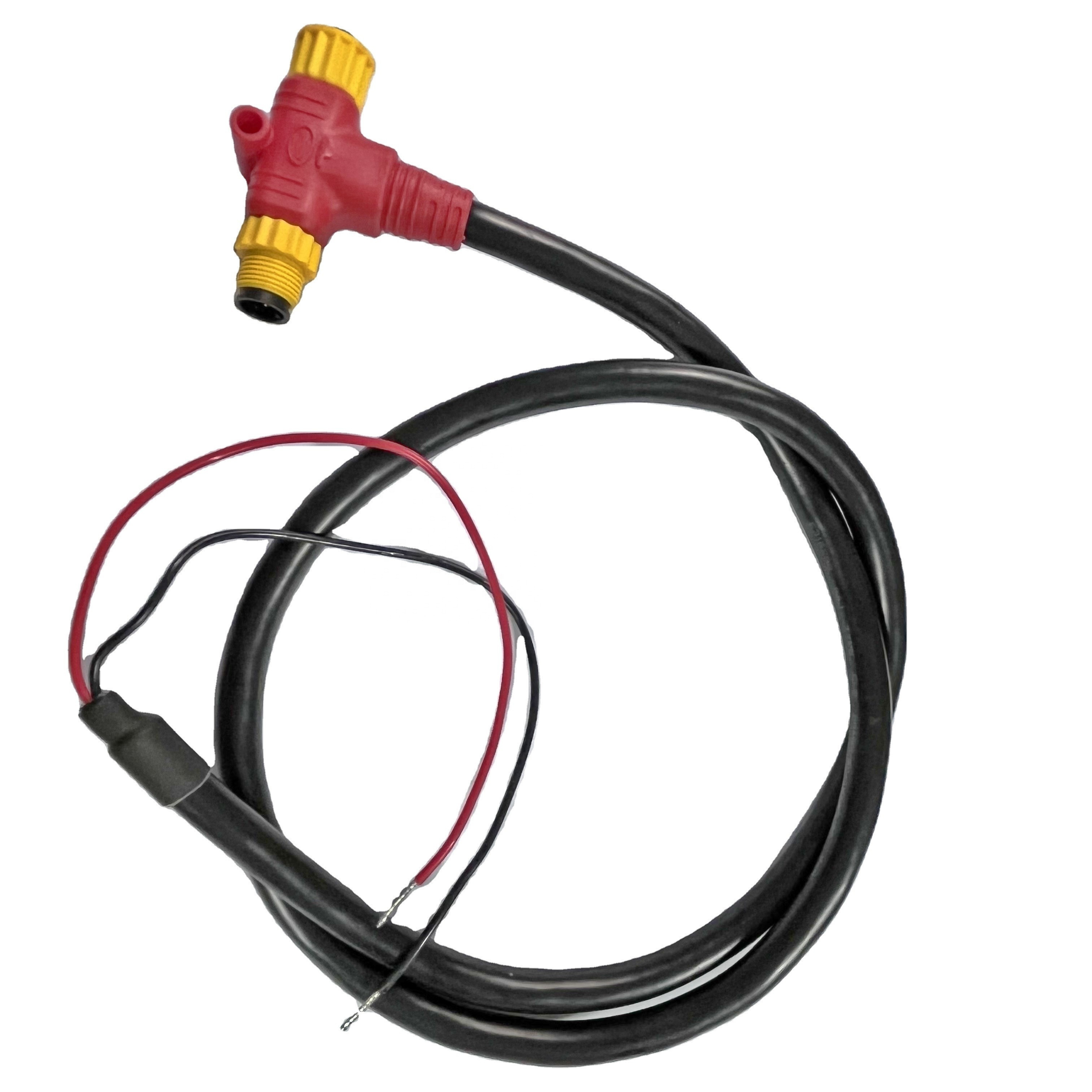 NMEA 2000 Marine Connector CAN Network Male to Female Molded Terminator Cable T Power Adapter M12 5 Pin Connector