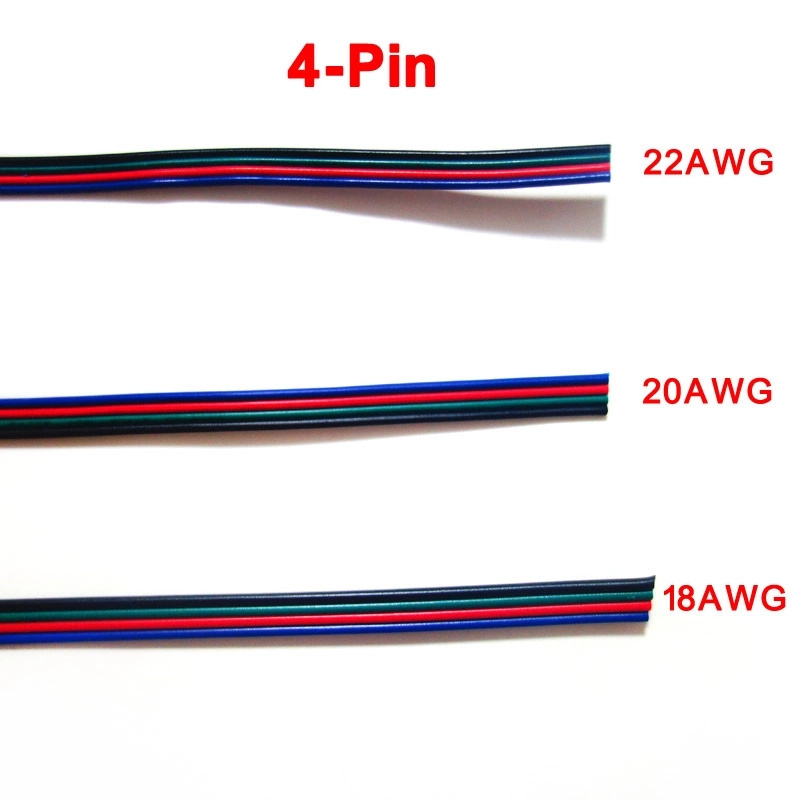 2468 22 awg 20 awg 18 awg 2 3 4 5 core pin  flat electric wire cable for led strip