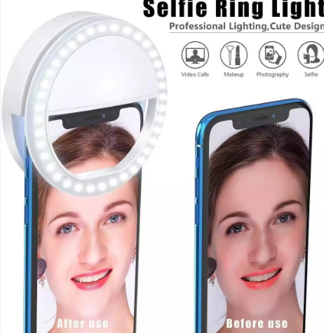 mobile phone accessories portable LED ring mini fill light selfie flash ring light for phone live streaming video USB