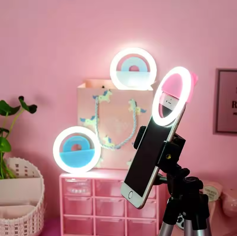 mobile phone accessories portable LED ring mini fill light selfie flash ring light for phone live streaming video USB