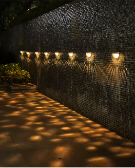 Solar Powered Lamp Wall Garden Decoration Street Yard Hallway Landscape High Bright LED Light Outdoor Waterproof Lighting