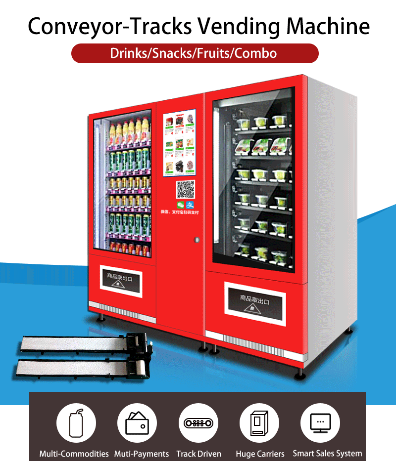 Low temperature vending machine Conveyors belt single  track with  Motor  for Self-Service Automatic machine