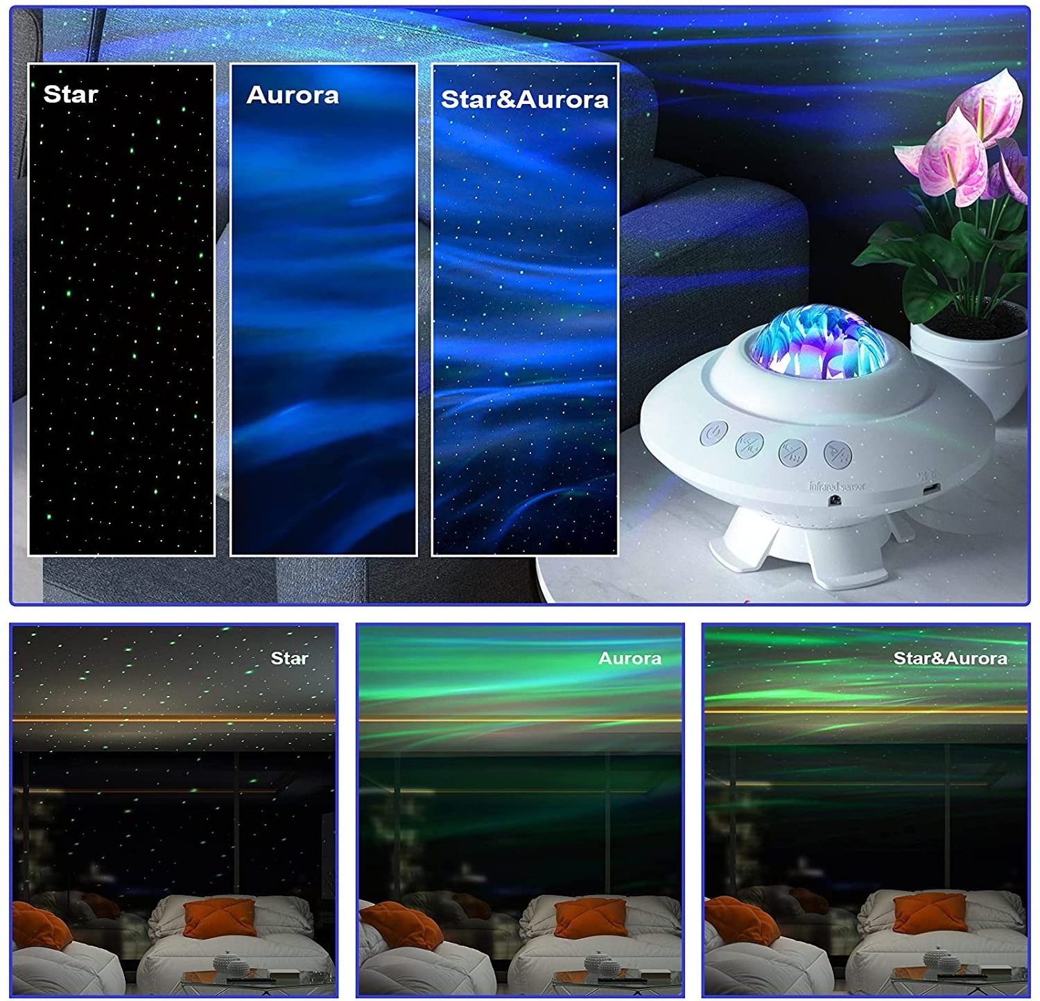 Star Projector with BT Timer Galaxy Light Projector for Bedroom Ceiling for Adults Star Projector Night Light for Kids