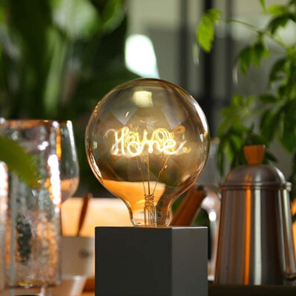 China Factory Decorative G125 E27 E26 B22 4W New Design Love Dream Home Happy Word Letter Decoration Led Filament Bulb