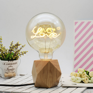 Customized decorative flexible filament lamp G125 led globe bulb 4w Love letter LED Soft Filament Bulb