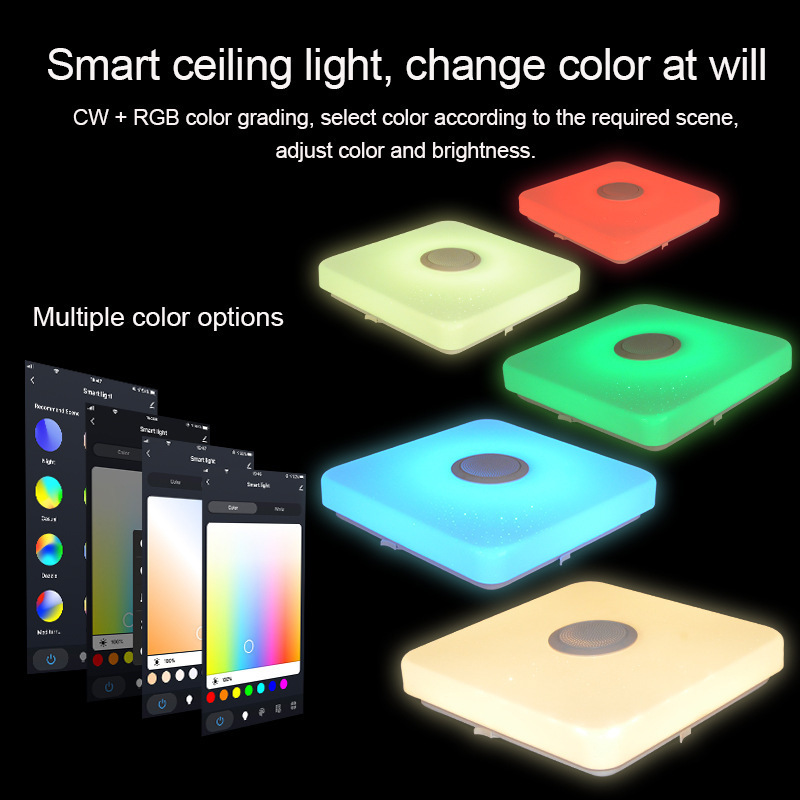 36W Wifi Voice Control RGB White Tuya App Control CCT Color Changeable Smart Led Ceiling Light