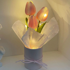 Home Decoration tulip night light handmade simulation LED lantern birthday girlfriend gift flower night lamp with string lights