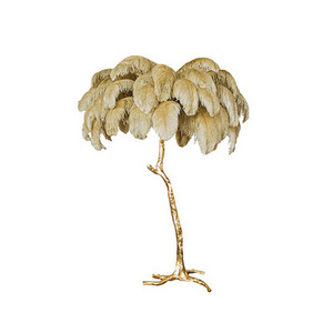 Most Popular Application Hotel Design Modern Style Living Room Bedroom Luxury Tree Branch Ostrich Feather Floor Lamp