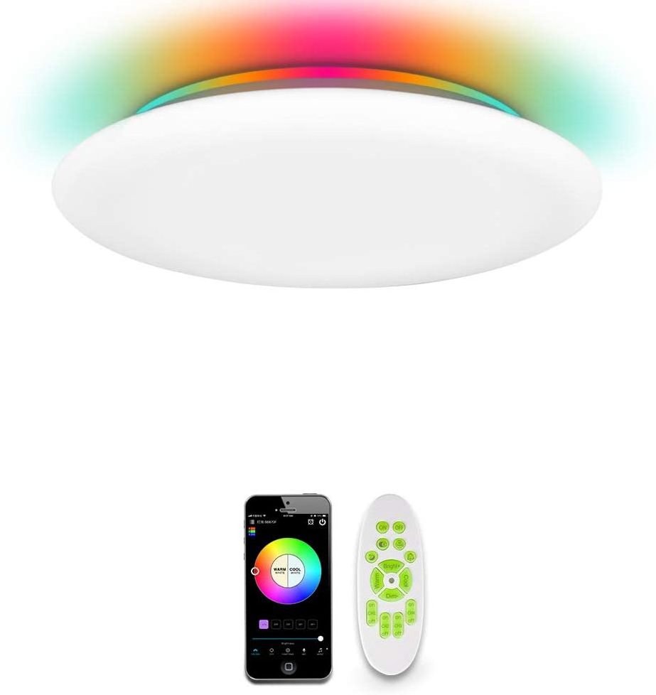 Smart WiFi Ceiling Light 36W Smart APP Voice Modern Simple Wind Ceiling Light RGB+CCT Ceiling Light