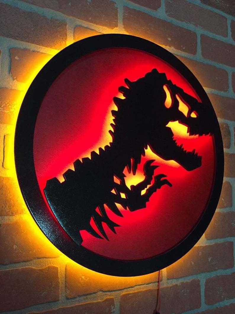 LED Dinosaur Glowing Bedside Light Neon Sign Gaming Room Decor Party Wall Decoration For Bedroom Gamer Night Lights