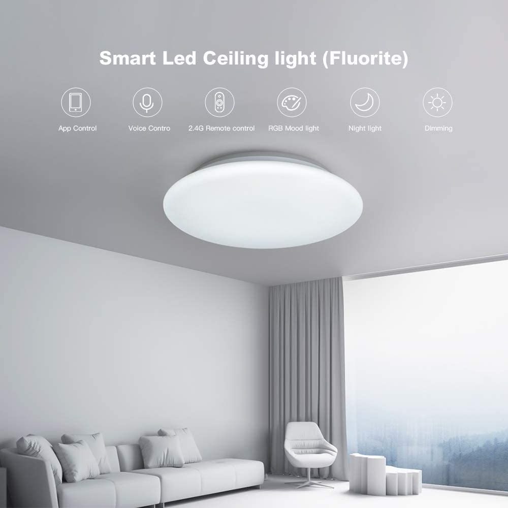 LED Music Ceiling Light with Speaker Smart APP Control 24W 36W RGBW Dimmable Round Mount Lighting for Kitchen Bathroom