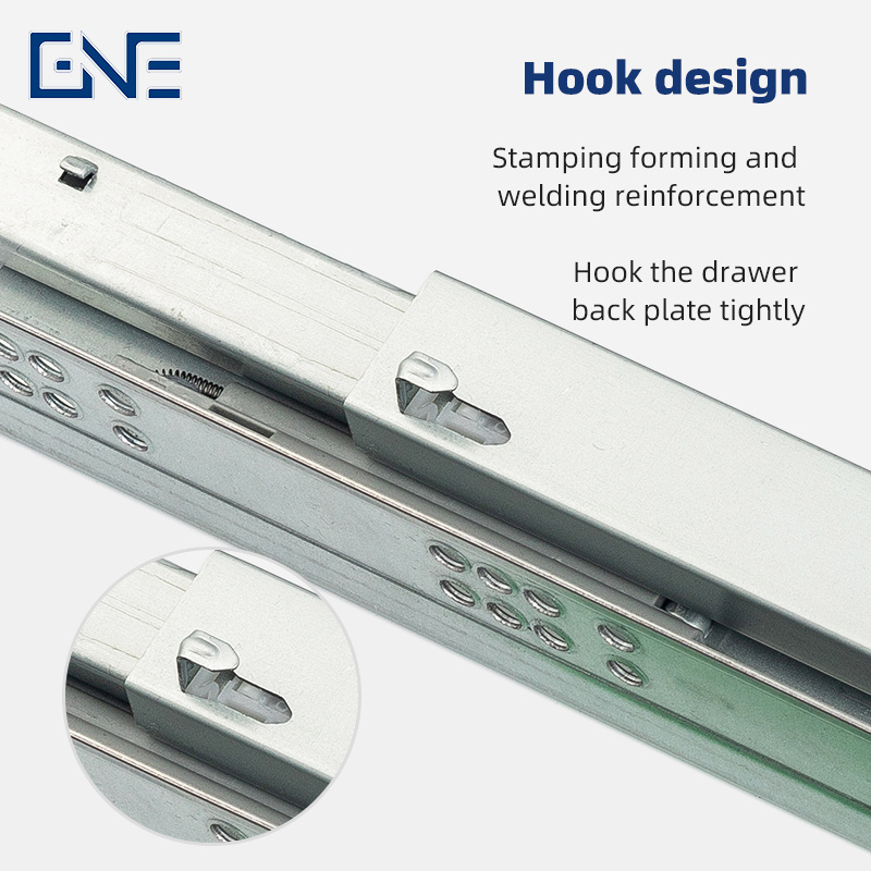 3 Fold Soft Close  Concealed Drawer Slide With Handle Telescopic Rail Double Extension Drawer Slides