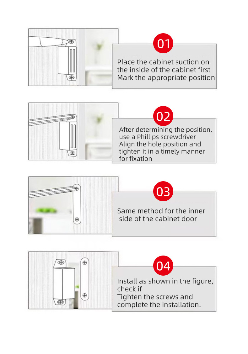 Magnetic Cabinet Door Catch Stainless Steel Cabinet Door Magnets for Cupboard Closet Closures Cabinet Door Drawer Latch