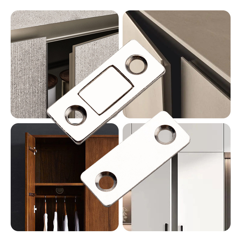 Ultra Thin Magnetic Door Catch Stainless Steel Drawer Magnet Catch for Sliding Closure Kitchen Cabinet Closer Cupboard Closet