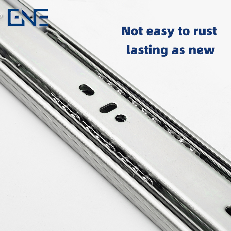 Custom Label 45mm Telescopic Rail Ball Bearing Drawer Runner Full Extension Drawer Slides