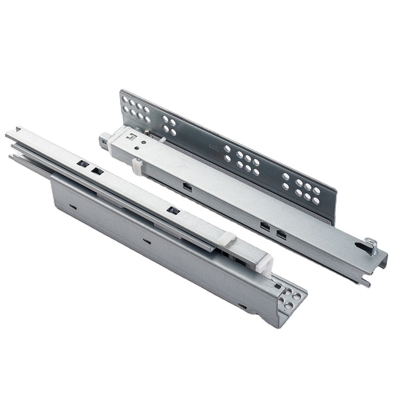 2 Fold Damper Channel Sliders Locking Hidden Telescopic Rails Soft Close Undermount Concealed Drawer Slide