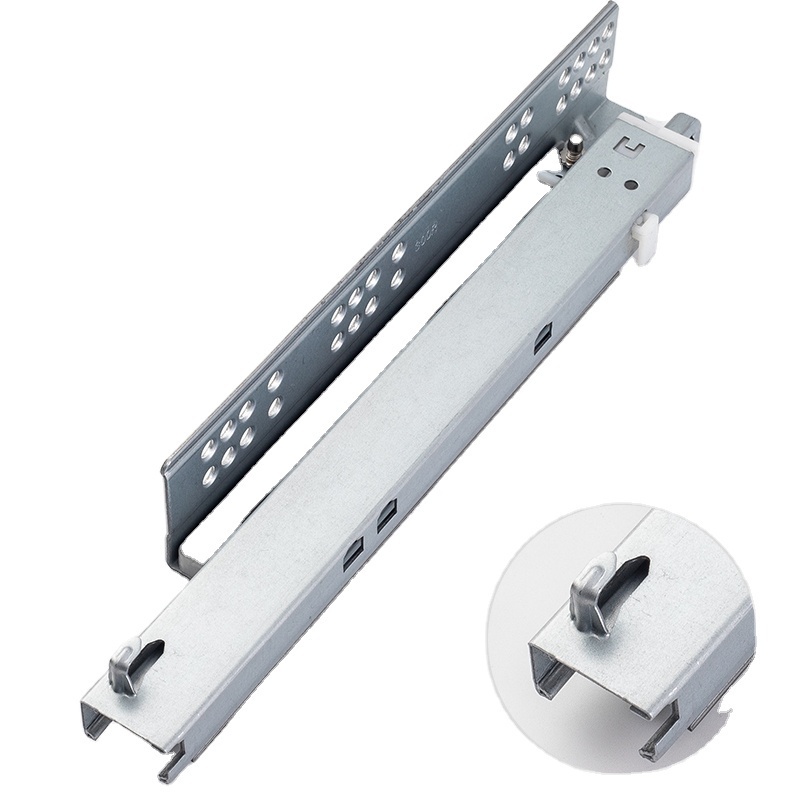 2 Fold Damper Channel Sliders Locking Hidden Telescopic Rails Soft Close Undermount Concealed Drawer Slide