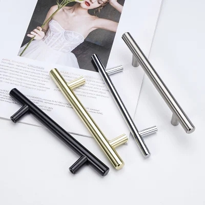 Stainless Steel Door Handles T Bar Drawer Pull Cabinet Hardware Euro Style Bar Handle Pulls