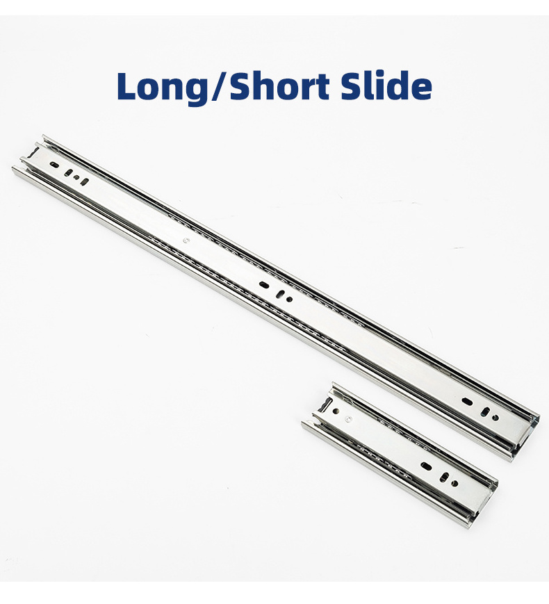 45mm Telescopic Drawer Slide for Furniture Cabinet Hardware Cold Rolled Steel 48 Hours Salt Spray Test