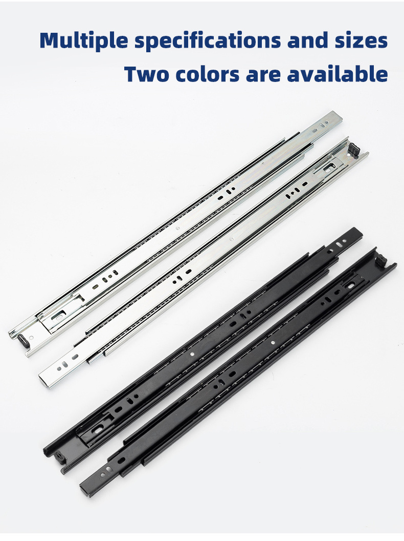 45mm Telescopic Drawer Slide for Furniture Cabinet Hardware Cold Rolled Steel 48 Hours Salt Spray Test