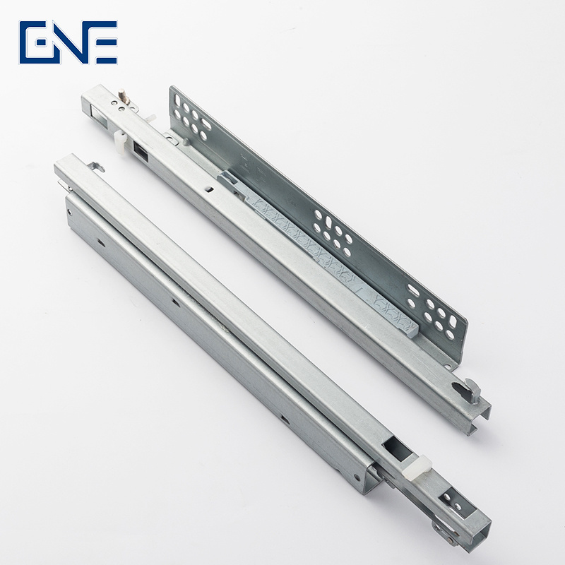 Single Extension telescopic channel Push To Open Undermount Drawer Slide Without handles drawer slides