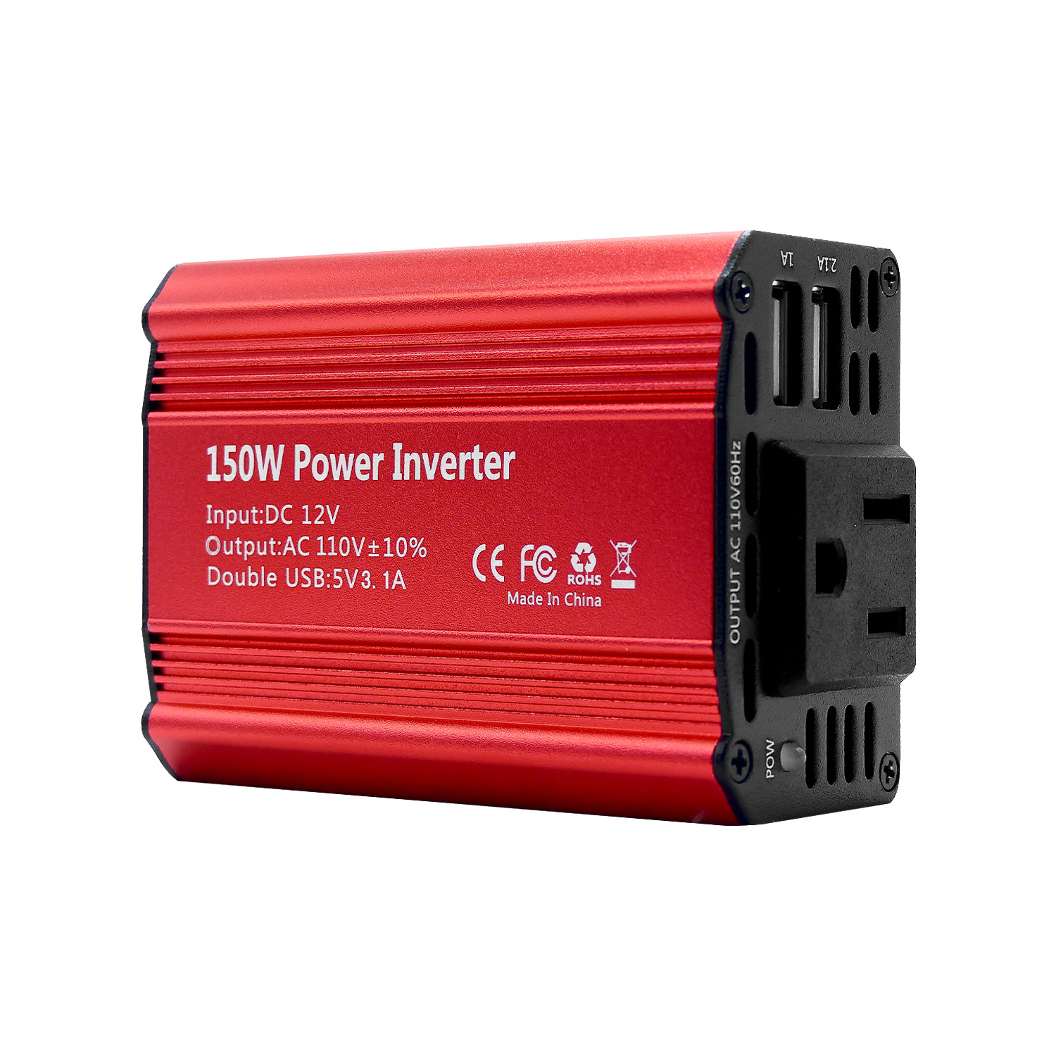 6500-150W(110)  Mini Inverter DC to AC or With 2.1a Double Usb Car Adapter