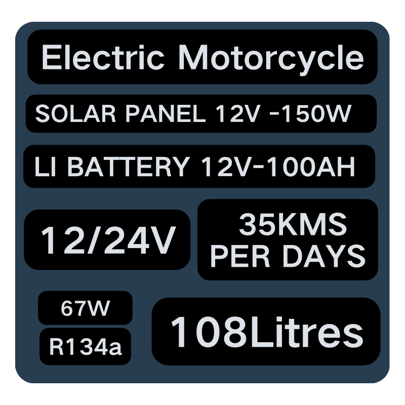 108l 67w Portable Ice Cream Cart With Electric Motorcycle Solar Panel Battery