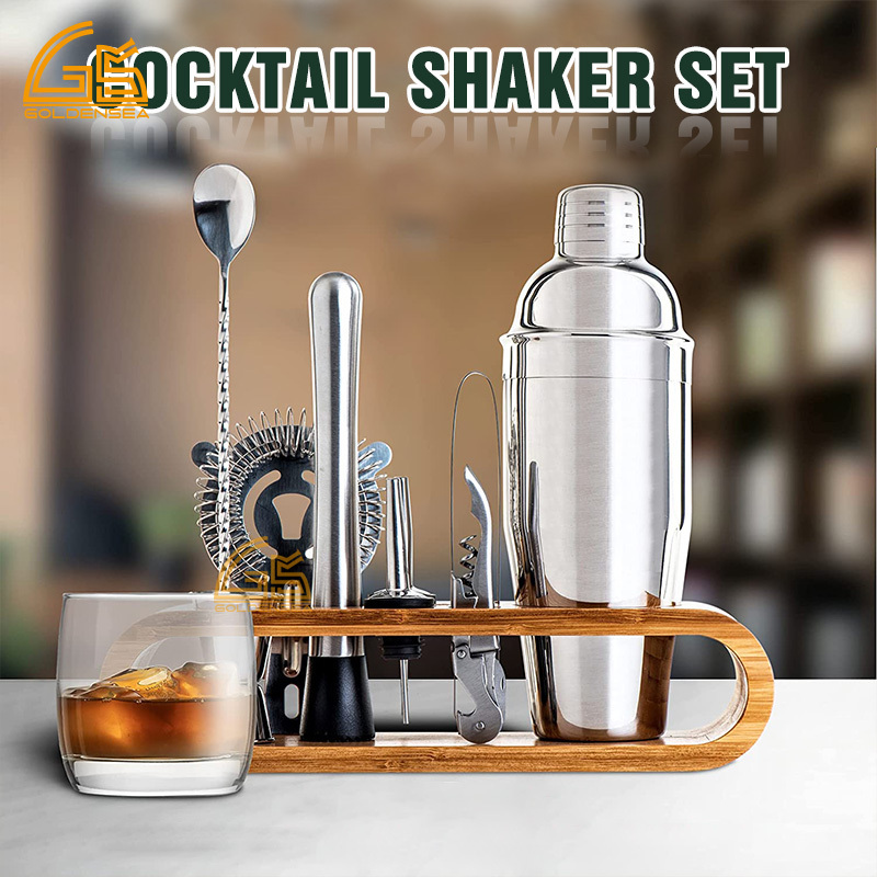 bar tools stainless steel cocktail shaker set bartending cocktail shaker bartender kit with stand