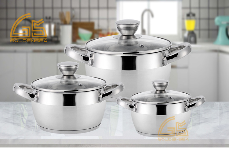 comercial casserole set industrial cook sauce pot customizable personalized heavy lid cooking pots set stainless steel cookware