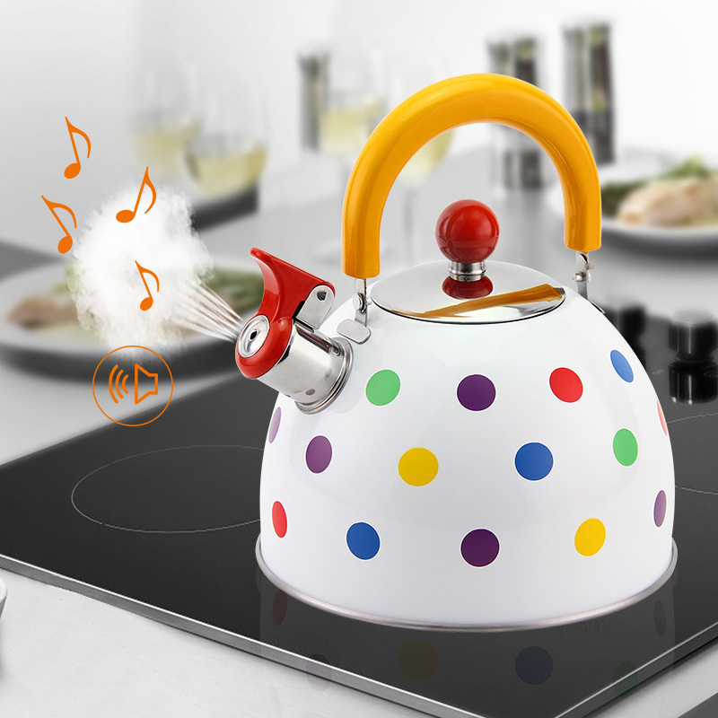 Goldensea Factory Price Stainless Steel Whistling Tea Kettle Induction Gas Stove Top Teapot For Decoration Your House