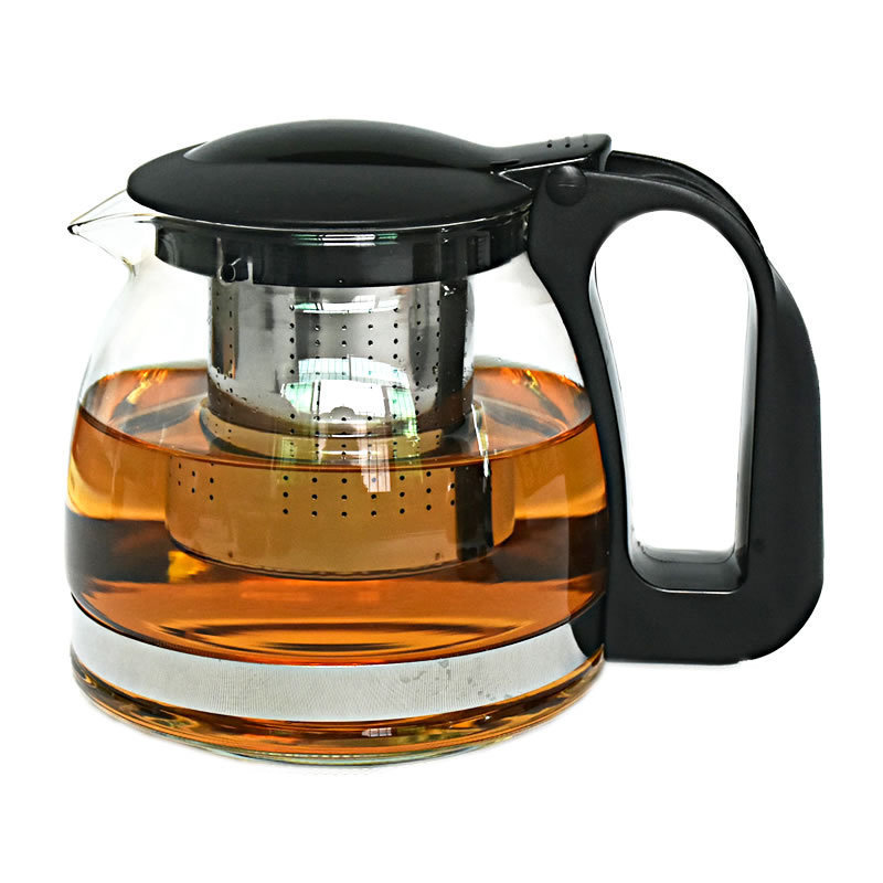 Transparent high borosilicate teapot stainless steel kettle heat resistant glass tea pot