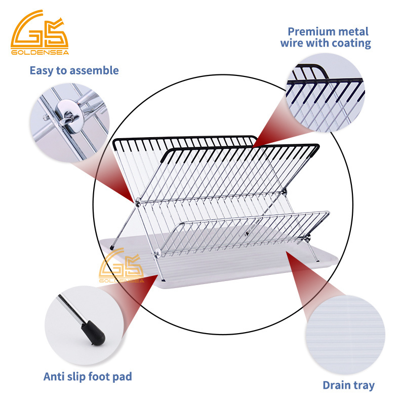 plate rack small metal drainers dish bowl kitchen stand iron wire plastics foldable dish drying rack with drainboard