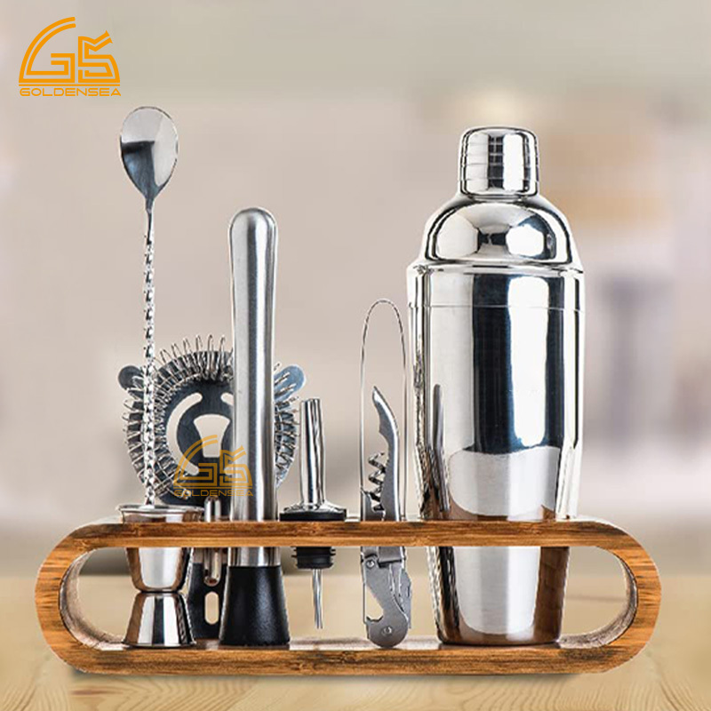 bar tools stainless steel cocktail shaker set bartending cocktail shaker bartender kit with stand