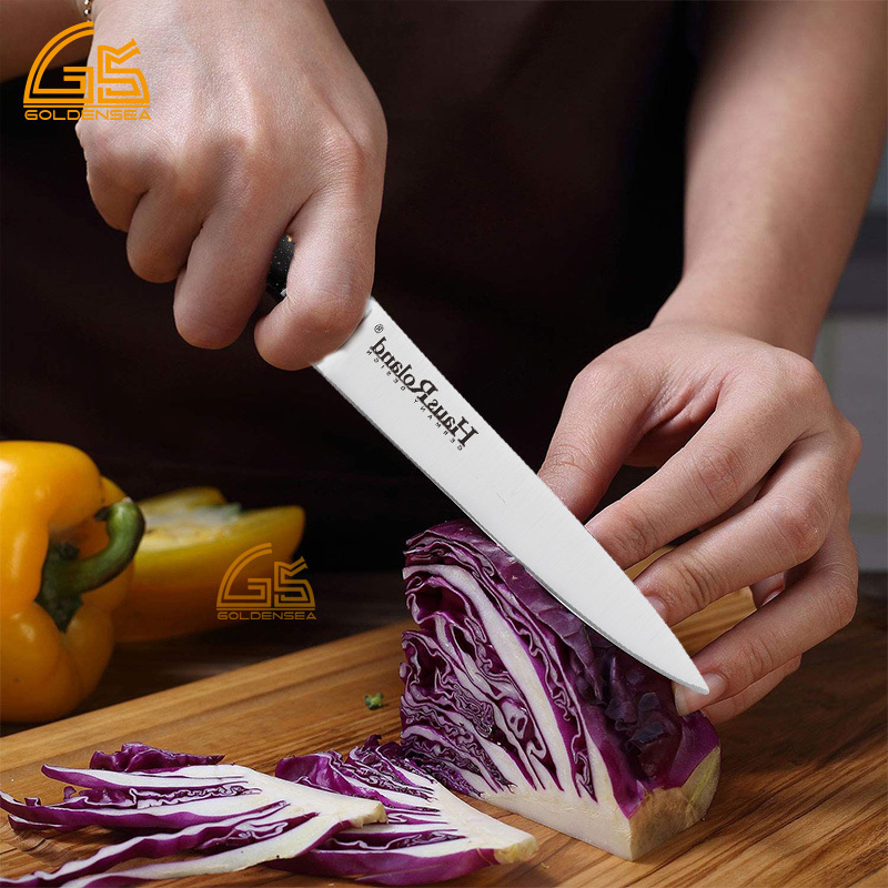 design wholesale price high quality carbon steel stainless steel coating block knife set with magnetic wooden wood block