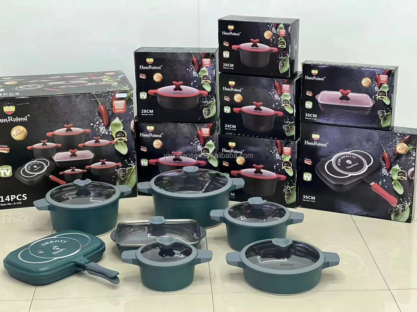 juego ollas kitchen 10pcs cast aluminum non-stick cooking pot non stick cookware sets of pots and pans with non-stick coating