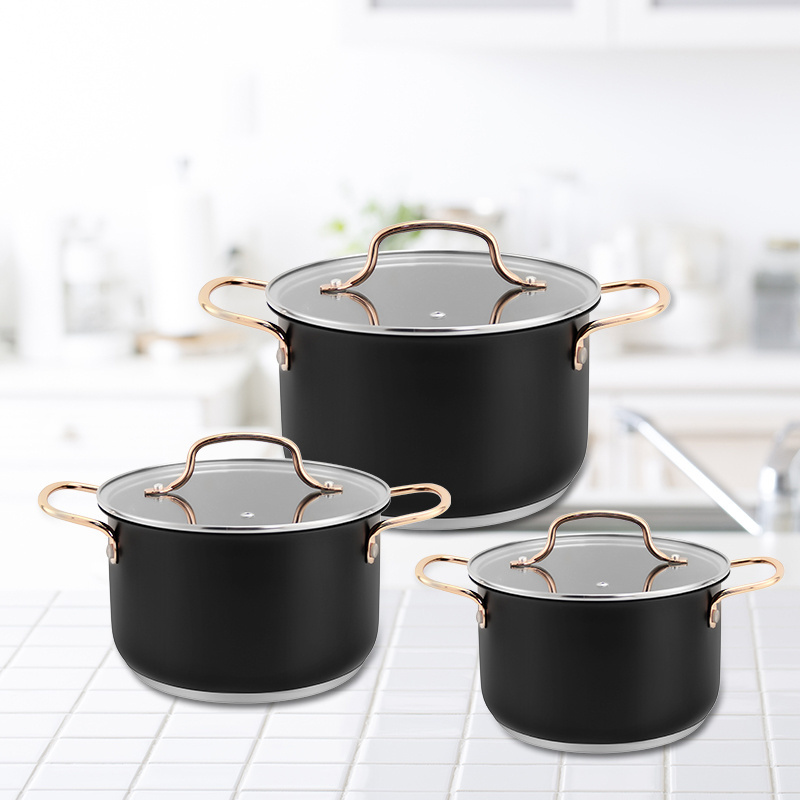 ustensiles de cuisine kitchen hot soup non stick nonstick ware stainless steel pots set kitchen cookware