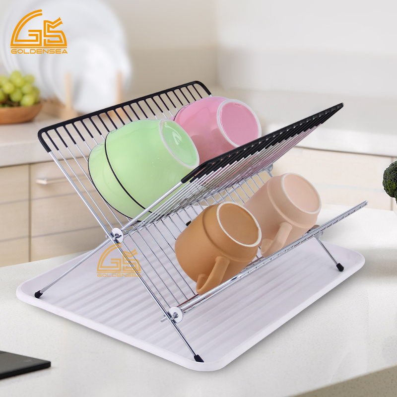 plate rack small metal drainers dish bowl kitchen stand iron wire plastics foldable dish drying rack with drainboard