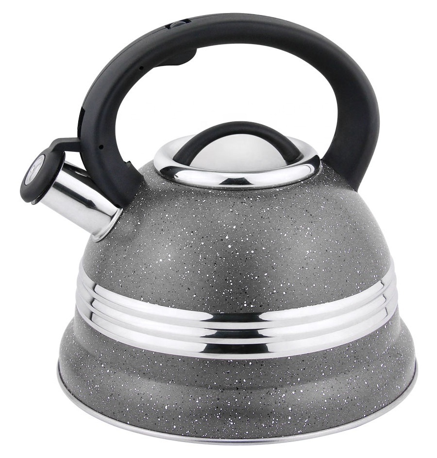 New Design Elegant Color Travel Camping Portable Hot Water Tea Kettle Stainless Steel Non Electrical Kettle Whistle Kettle