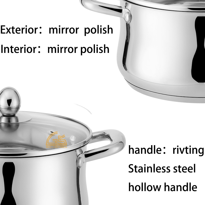 haus roland non stick unique pots cooking casserole induction stainless steel cookware set