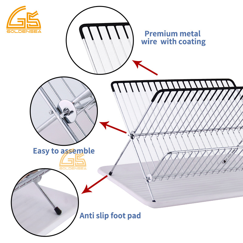 plate rack small metal drainers dish bowl kitchen stand iron wire plastics foldable dish drying rack with drainboard