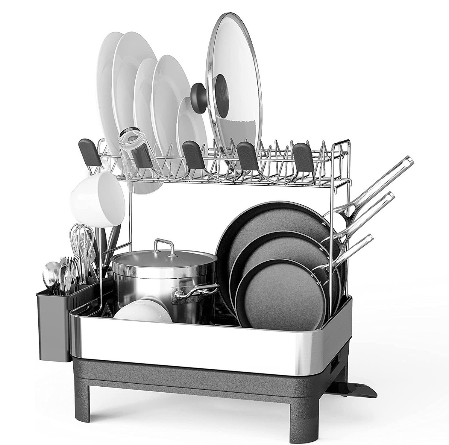 layer dish drainer holder kitchen dish drying rack stainless steel over the sink dish drying rack