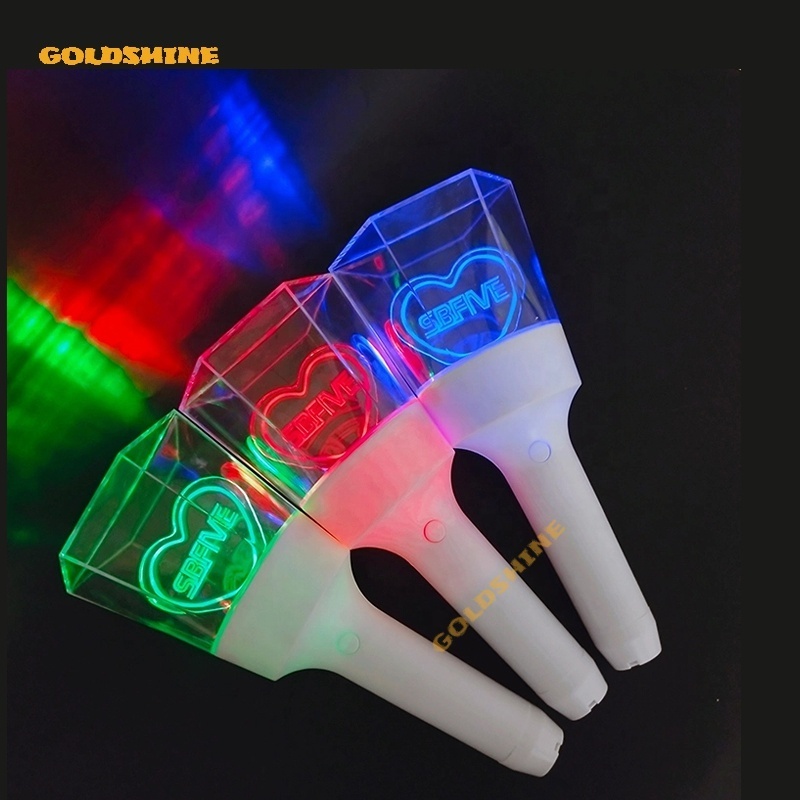 Korea Japan light stick Concert Party Custom Logo Acrylic Glowing LED Light Stick Glowing Stick Glowing Ball baton For concerts