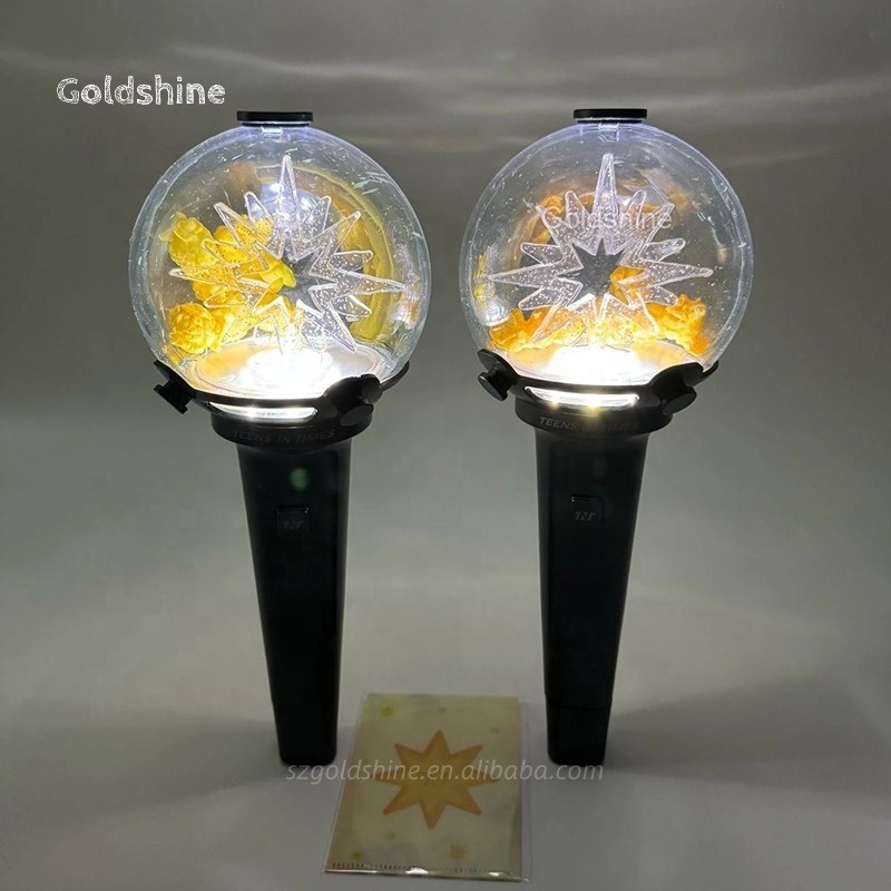 Custom Kpop idol LED Pen Light Crack Effect Ball Filling Glowing Flashing Stick Remote Control Festivals Graduation Halloween