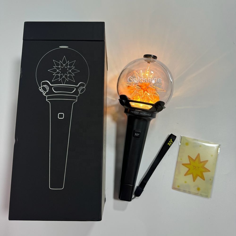 Custom Kpop idol LED Pen Light Crack Effect Ball Filling Glowing Flashing Stick Remote Control Festivals Graduation Halloween