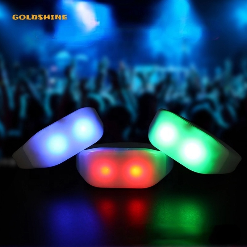 Remote Controlled LED Silicone Light Up Bracelets Wristband RGB Color Changing With 41Keys Luminous Wristbands For Clubs Concert