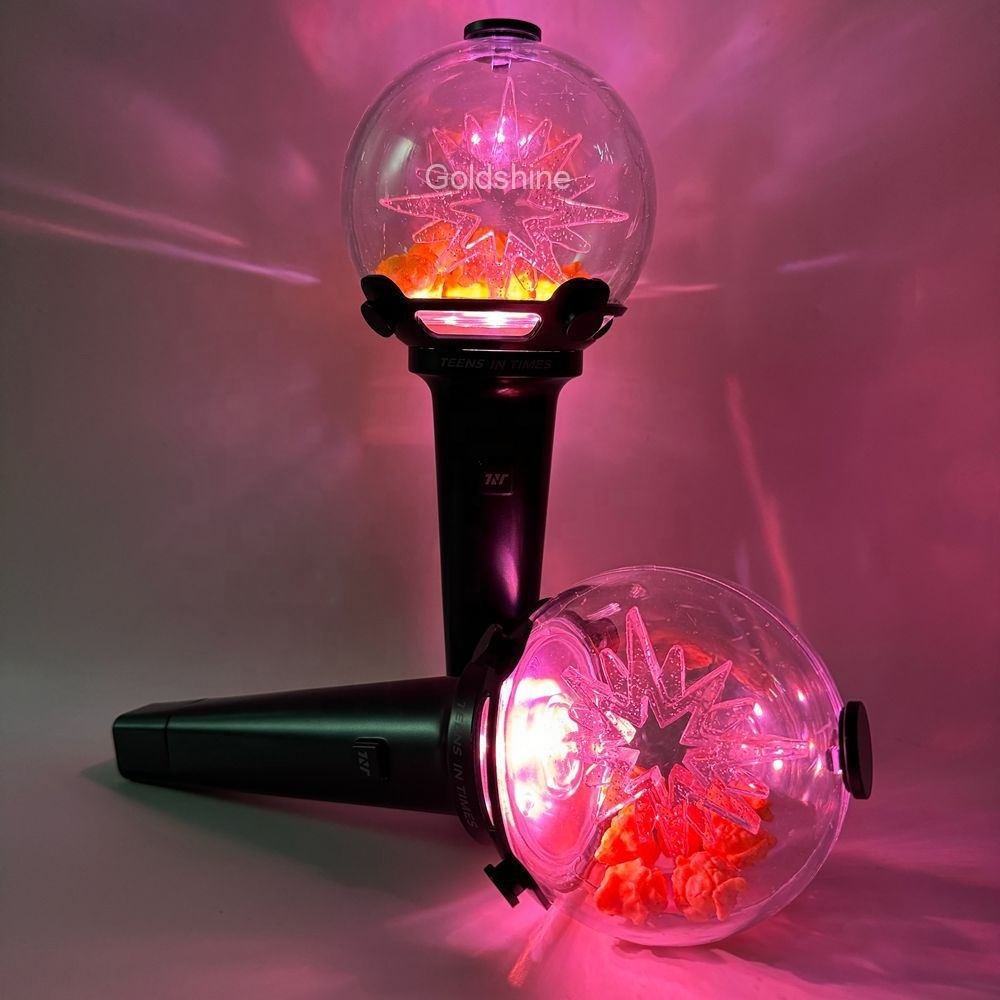 Custom Kpop idol LED Pen Light Crack Effect Ball Filling Glowing Flashing Stick Remote Control Festivals Graduation Halloween