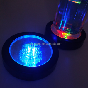 Luminous Coaster For Drinks Light Up  LED Round Shape Coaster For Beer Wine Glass Drinking Bottle Light Cup Holder