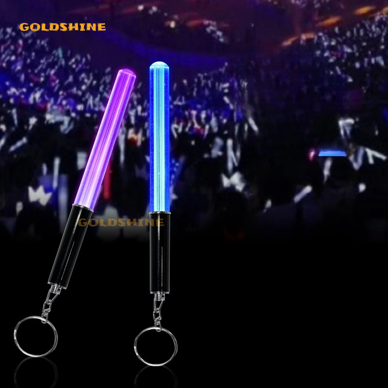 Mini Custom RGB LED Flashing Light Stick Promotional Concert Party Cheer Stick with Keychain for Valentines Day Celebration