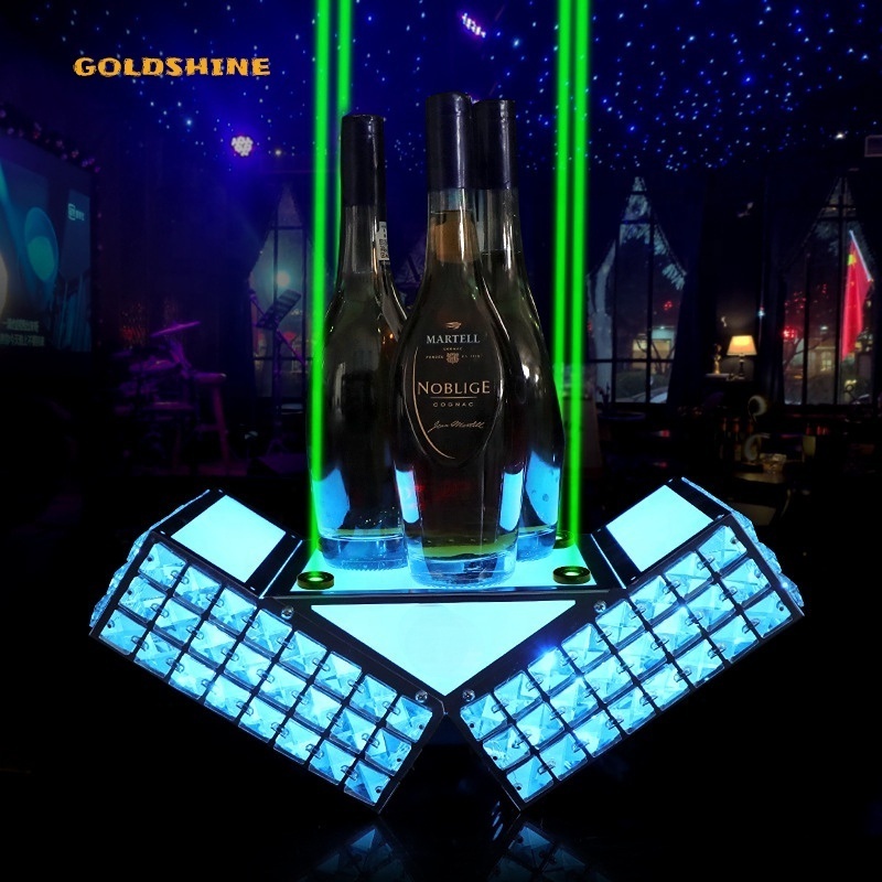 OEM Rechargeable Bottle Glorifier VIP Bottle Service Display Stand Laser Light LED Bottle Presenter For Night Club Bar Lounge